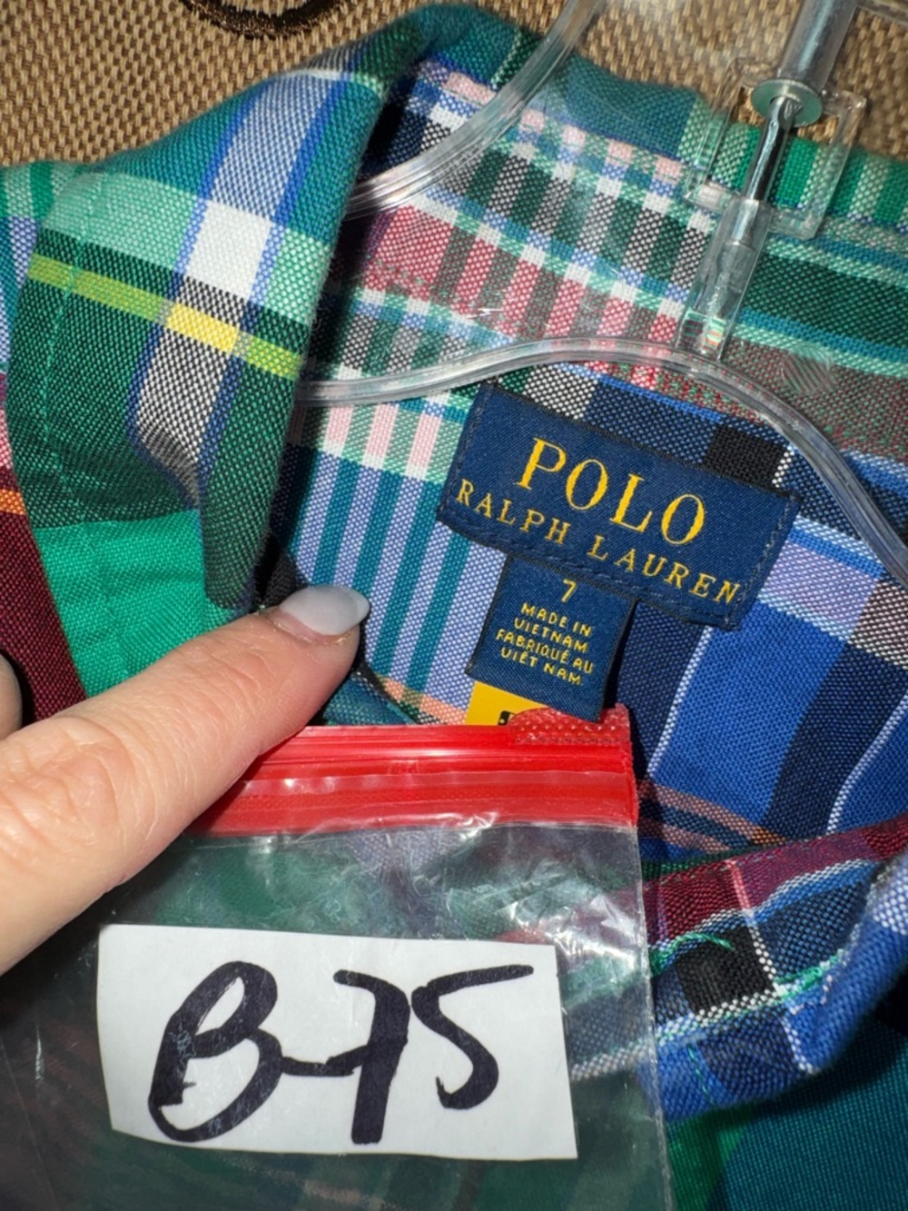 Polo by Ralph Lauren boys Plaid Cotton Oxford Shirt size 7 - Picture 7 of 12